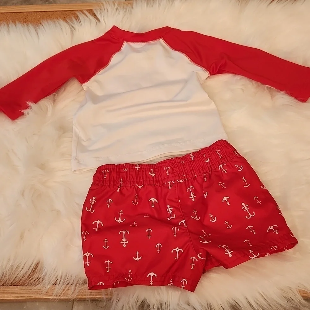Cat & Jack Rashguard Swim Shirt and Trunks - 6-9M - Read details on size - Picture 4 of 8